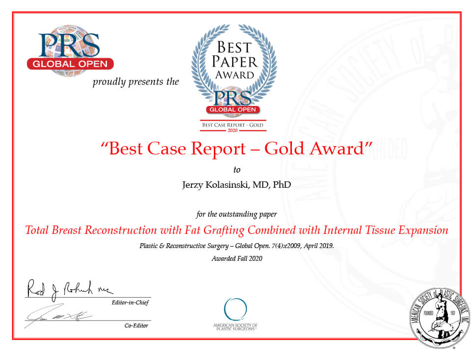„The Best Case Report - Gold PAPER” - prestiżowa nagroda dla dr n. med. Jerzego Kolasińskiego